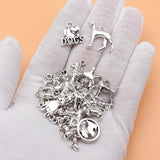 24pcs Antique Silver Dog Charms Collection for DIY Jewelry Making