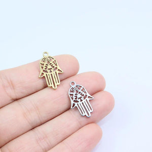 10pcs Stainless Steel Hand Jewelry Charms Pendant DIY Handcraft