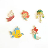 10Pcs Enamel Mermaid Charms for Jewelry Making Alloy Shell Starfish Pendant