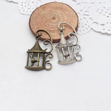 12 pcs Retro birdcage charms for DIY jewelry making