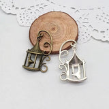 12 pcs Retro birdcage charms for DIY jewelry making