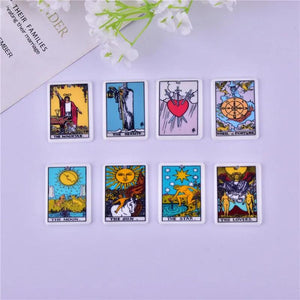 10pcs Tarot Card Charms for DIY Jewelry Making Craft 34*25mm