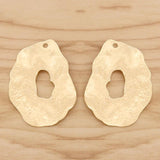8 Large Hollow Charms Pendants for DIY Earrings 44x32mm