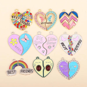 5Pairs Broken Love Heart Pendant Friends Couple Choker Necklace BFF Friendship