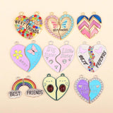 5Pairs Broken Love Heart Pendant Friends Couple Choker Necklace BFF Friendship