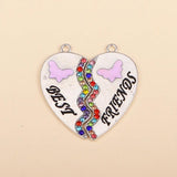 5Pairs Broken Love Heart Pendant Friends Couple Choker Necklace BFF Friendship