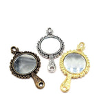 4 pcs Mirror Charms DIY Earring Necklace Bracelet Jewelry Making Souvenir