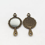 4 pcs Mirror Charms DIY Earring Necklace Bracelet Jewelry Making Souvenir