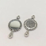 4 pcs Mirror Charms DIY Earring Necklace Bracelet Jewelry Making Souvenir