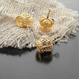 6PCS 19*13MM 24K Plated Brass Crown Charms Pendants Jewelry Earrings