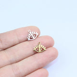 10pcs Stainless Steel Eyes PVD Plated Charm Pendant