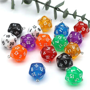 10Pcs Resin 20-Sided Dice Charms for Jewelry Making Supplies
