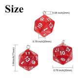 10Pcs Resin 20-Sided Dice Charms for Jewelry Making Supplies