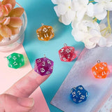 10Pcs Resin 20-Sided Dice Charms for Jewelry Making Supplies