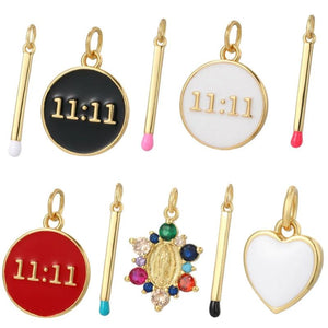 Heart Matches Charms for Jewelry Making Supplies Number Dijes Diy