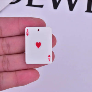 10pcs Double Face Big Poker Playing Card Resin Charms DIY Jewelry Accessory