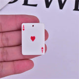 10pcs Double Face Big Poker Playing Card Resin Charms DIY Jewelry Accessory