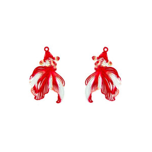 10pcs Small Koi Filigree Charms Multicolor Goldfish Pendant DIY Accessories