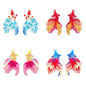 10pcs Small Koi Filigree Charms Multicolor Goldfish Pendant DIY Accessories