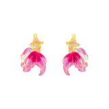 10pcs Small Koi Filigree Charms Multicolor Goldfish Pendant DIY Accessories