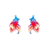 10pcs Small Koi Filigree Charms Multicolor Goldfish Pendant DIY Accessories