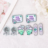 8Pcs Leaf Charms Acrylic Print Band Aid Jewelry Find