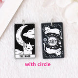 8Pcs Cat Tarot Card Charms Acrylic Sun Moon Jewelry Earring Necklace Diy