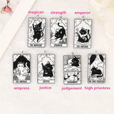 8Pcs Cat Tarot Card Charms Acrylic Sun Moon Jewelry Earring Necklace Diy