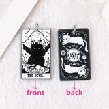 8Pcs Cat Tarot Card Charms Acrylic Sun Moon Jewelry Earring Necklace Diy