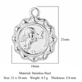 3pcs/Lot Virgin Mary Angel Mirror Polished 316 Stainless Steel DIY Charm