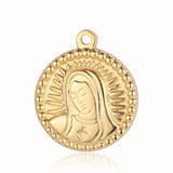 3pcs/Lot Virgin Mary Angel Mirror Polished 316 Stainless Steel DIY Charm