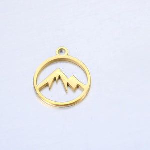 5Pcs Romantic Mountain Charm Stainless Steel Pendants for Jewelry Making