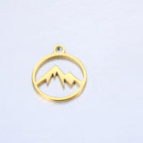 5Pcs Romantic Mountain Charm Stainless Steel Pendants for Jewelry Making