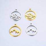 5Pcs Romantic Mountain Charm Stainless Steel Pendants for Jewelry Making