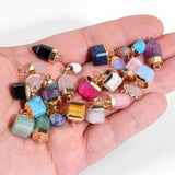 5pcs Mixed Natural Stone Pendant Charms Jewelry Accessories