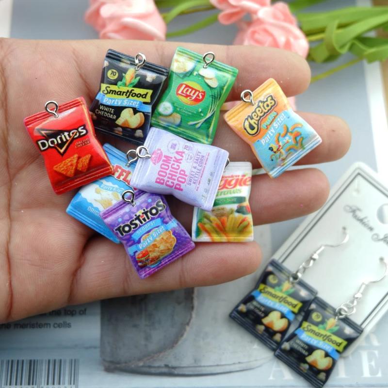 Potato Chips Charms for Jewelry Making Bulk