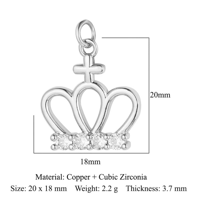 3pcs Copper Zircon Lightning Elephant Charms