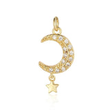 3pcs Copper Zircon Lightning Elephant Charms