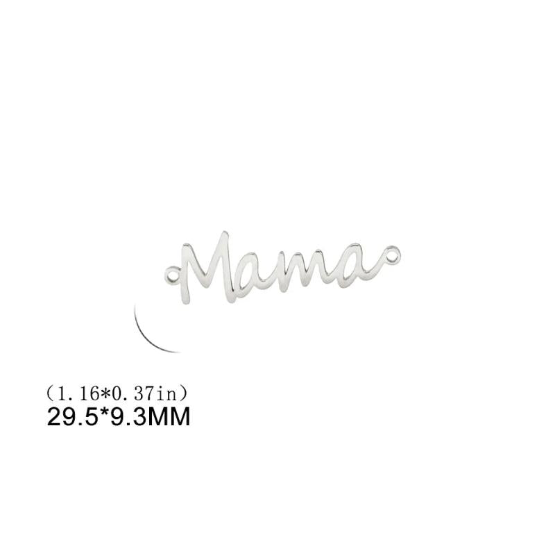 5pcs Mama Letter Stainless Steel Charms for Necklace Making Women's Gift DIY