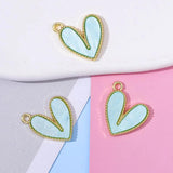 20Pcs Pink Purple Love Heart Charms For Jewelry Making