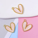 20Pcs Pink Purple Love Heart Charms For Jewelry Making