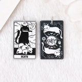 8Pcs Cat Tarot Card Charms Acrylic Pendants DIY Making Accessories