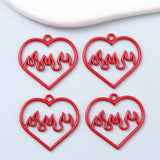 10pcs Heart Enamel Charms Y2K Style Pendants for DIY Jewelry Making