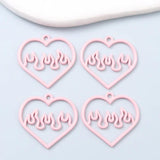 10pcs Heart Enamel Charms Y2K Style Pendants for DIY Jewelry Making