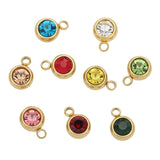 20Pcs Stainless Steel 6mm Rhinestone Charms for Jewelry Making Supplies