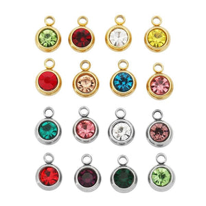 20Pcs Stainless Steel 6mm Rhinestone Charms for Jewelry Making Supplies