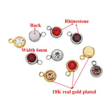 20Pcs Stainless Steel 6mm Rhinestone Charms for Jewelry Making Supplies