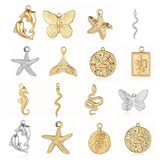 3pcs/Lot Butterfly Mirror Polished Stainless Steel Charm Necklace Pendant