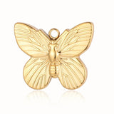 3pcs/Lot Butterfly Mirror Polished Stainless Steel Charm Necklace Pendant