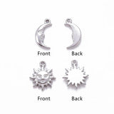 3pcs Stainless Steel Sun Moon Pendants Smiling Face Charms